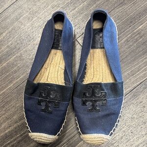 Tory Burch Blue and Black Espadrilles